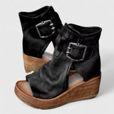 Women's Buckled Wedges Sandals