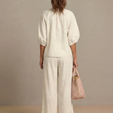 Zip-Front Wide-Leg Set