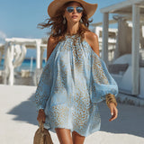 Bohemian Cold-Shoulder Mini Dress