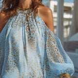 Bohemian Cold-Shoulder Mini Dress