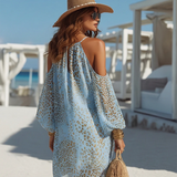 Bohemian Cold-Shoulder Mini Dress