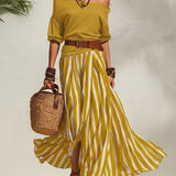 Off-Shoulder Skirt Set