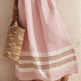 Off-Shoulder Ruffled Striped Maxi