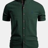 Stand Collar Short Sleeve Shirt