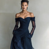 Off-Shoulder Chiffon Maxi