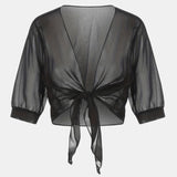 Sheer Tie-Front Cardigan