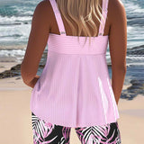 Tummy Control Printed Tankini Set