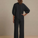 Zip-Front Wide-Leg Set
