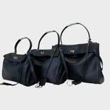 Minimalist Turn-Lock Flap Handbag