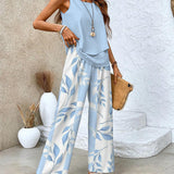 Wide-Leg Pants Two-Piece Set