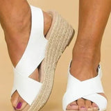 Cross Strap Espadrille Wedge Sandals