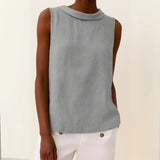 Women's Sleeveless Roll Collar Top