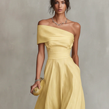 One-Shoulder Fitted Waist Dress
