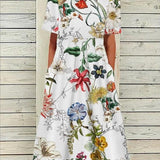 Floral Short Sleeve Midi Dress
