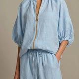 Zip-Front Wide-Leg Set