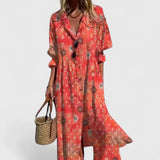Collared Floral Maxi Dress