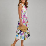 Floral Sleeveless Midi Dress