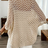 Open-Front Crochet Knit Cardigan