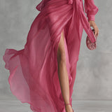 V-Neck Tie-Waist Maxi Dress
