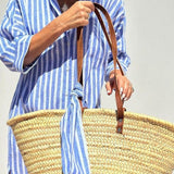 Striped Midi Shirt-Dress