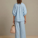 Zip-Front Wide-Leg Set