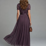 Keyhole Gathered Maxi Dress