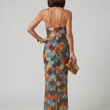 Scale Pattern Maxi Dress