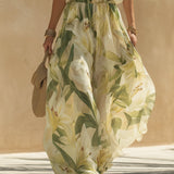 Ruffled Sleeveless Top and Floral Pants Set