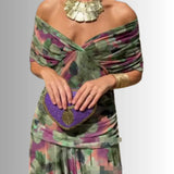 Off-Shoulder Chiffon Maxi Dress