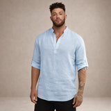 Men's Stand Collar Long Sleeve Shirt