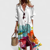 Collared Floral Maxi Dress