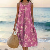 Floral Scoop Neck Midi Dress