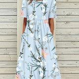 Floral Short Sleeve Midi Dress