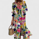 Collared Floral Maxi Dress