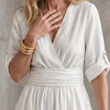 Cross-Front Wide-Leg Jumpsuit
