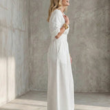 Cross-Front Wide-Leg Jumpsuit