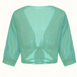 Sheer Tie-Front Cardigan