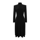 Long Sleeve Full Skirt Midi Dress