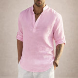 Men's Stand Collar Long Sleeve Shirt