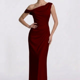 Sheath Floor Length Bridesmaid Dress