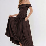 A-Line Ankle Length Cap Sleeve Bridesmaid Dress
