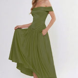 A-Line Ankle Length Cap Sleeve Bridesmaid Dress