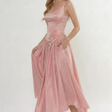 A-Line Ankle Length Halter Bridesmaid Dress