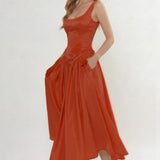 A-Line Ankle Length Halter Bridesmaid Dress