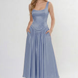 A-Line Ankle Length Halter Bridesmaid Dress