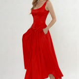 A-Line Ankle Length Halter Bridesmaid Dress