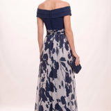 A-Line Floral Print Maxi Mother of the Bride Dress