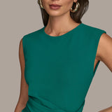Twist Waist Midi Sheath Dress