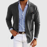 Button-Front Casual Blazer