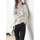 Cashmere Woven Knit Turtleneck